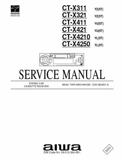 AIWA CT-X311 car audio (22 pag) mod. X321, X411, X421, X4210, X4250.